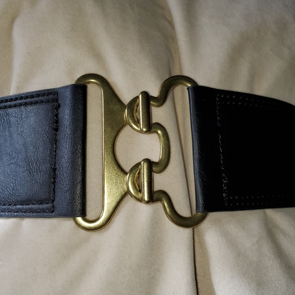 Black elastic belt waist cincher - Picture 3 of 5